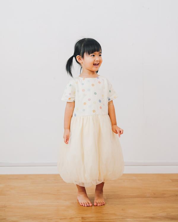 baby-fair Mimi Mono Dancing Polka Dots Tulle Bubble Dress
